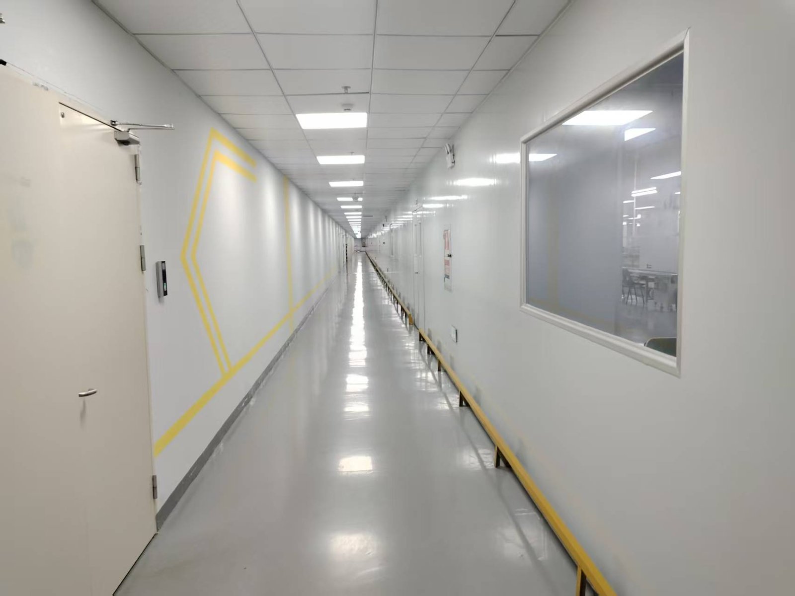 Clean-room entry area with hygiene protocols at vape factory